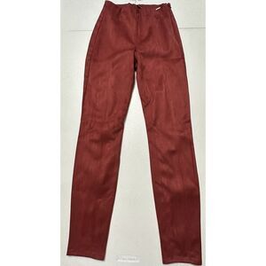 Guess ES Maya Leggings Ruby Merlot Faux‎ Suede High Rise Skinny Pants NWT XS